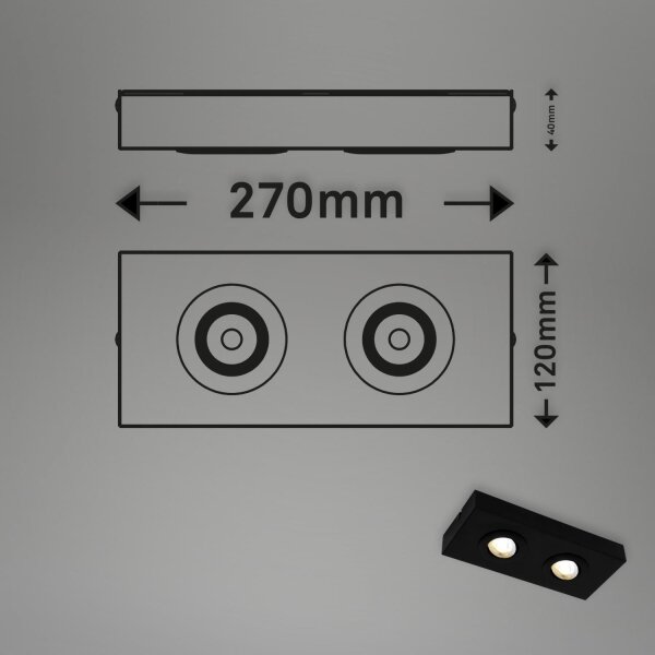 Briloner 3996025 - LED Bodové svietidlo CTS 2xLED/4W/230V 2700/4000K čierna
