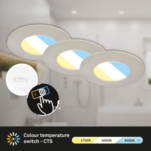 Briloner 7598032 -SADA 3x LED Koupelnové podh. svítidlo LED/4,9W/230V IP44 chróm
