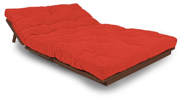 MarLiving Skladacia futonová pohovka LAYTI 03 140 cm z masívu/červená