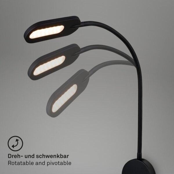 Briloner 2177015 - LED Stmievateľná flexibilná nástenná lampa LED/6W/230V čierna