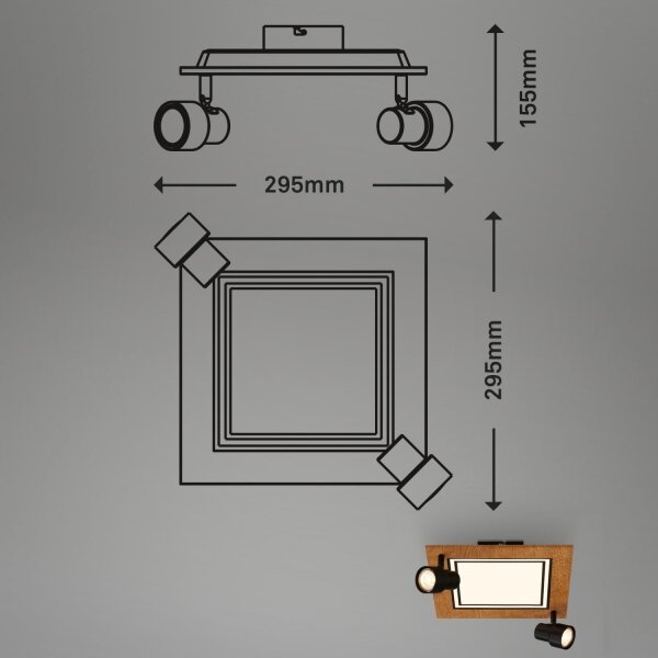 Brilo - LED Stropné svietidlo LED/12W/230V + 2xGU10/9W 3000K