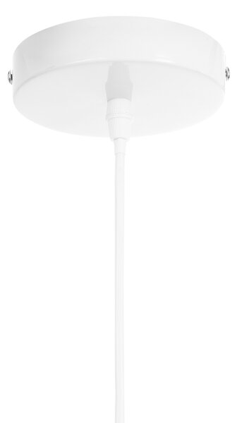 Závesná lampa biela s ratanovým tienidlom kovové závesné svietidlo do interiéru