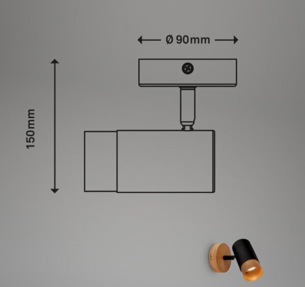 Briloner 2144015 - Nástenné bodové svietidlo SPOT 1xGU10/9W/230V