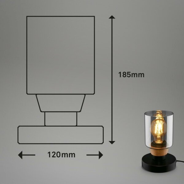 Briloner 7486015 - Stolná lampa 1xE27/10W/230V čierna