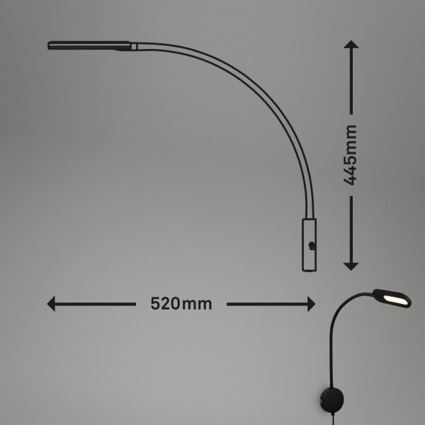 Briloner 2177015 - LED Stmievateľná flexibilná nástenná lampa LED/6W/230V čierna