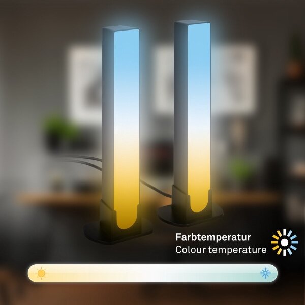 Brilo - SADA 2x LED RGBIC Stm. stolná lampa LED/12W/230V 3000-6500K Wi-Fi Tuya