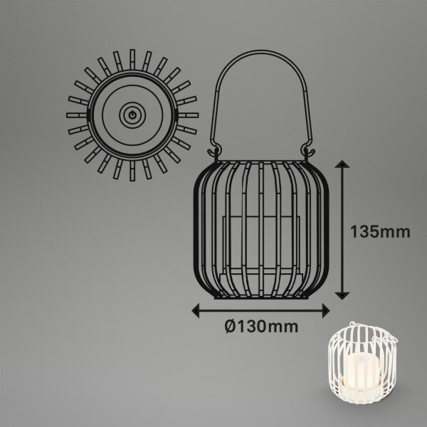 Brilo - LED Stmievateľná nabíjacia stolná lampa LED/2W/5V IP44 biela