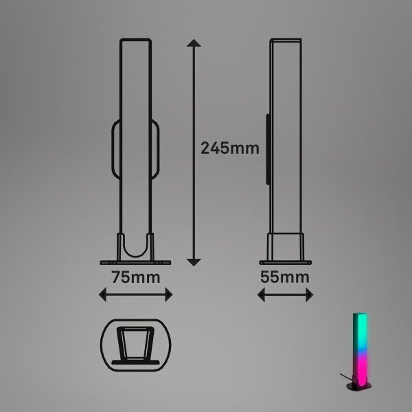 Brilo - SADA 2x LED RGBIC Stm. stolná lampa LED/12W/230V 3000-6500K Wi-Fi Tuya