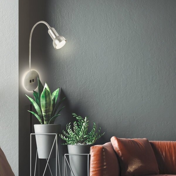 Briloner 2178012 - LED Nástenná flexibilná lampa 1xE14/10W/230V + LED/3W chróm