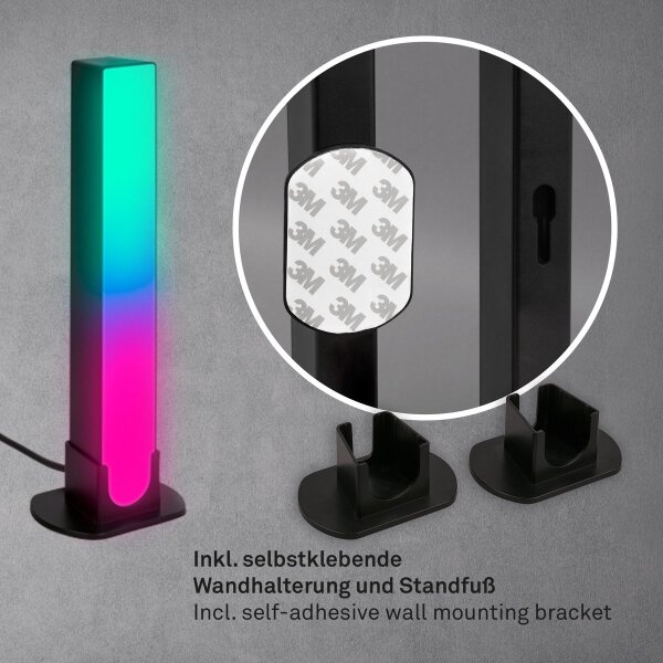Brilo - SADA 2x LED RGBIC Stm. stolná lampa LED/12W/230V 3000-6500K Wi-Fi Tuya
