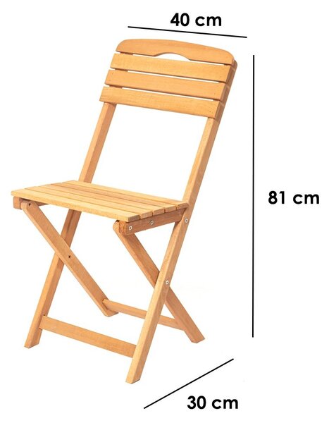 Kalune Design Skladacia záhradná stolička Leslie z masívu hnedá