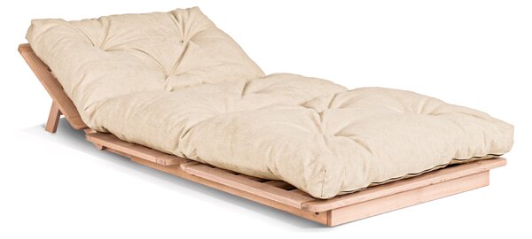 MarLiving Skladacie kreslo futon LAYTI 02 90 cm z masívu/krémové