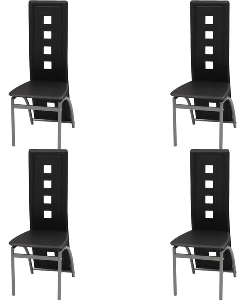 Jedálenské stoličky 4 ks čierne umelá koža