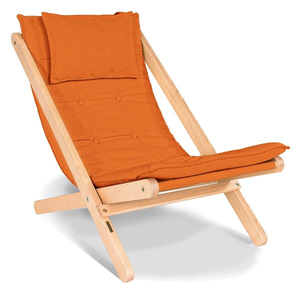 MarLiving Skladacie lehátko BREEZIO 02 z masívu/oranžové