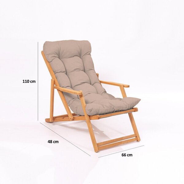 Kalune Design Skladacie záhradné ležadlo Triol z masívu hnedé