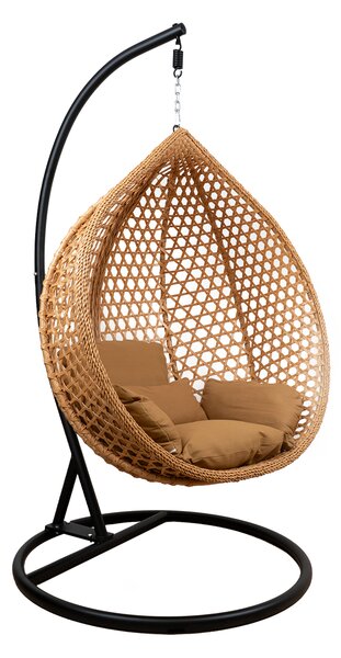 Skladacie závesné hojdacie kreslo Houseland Bliss XL béžové