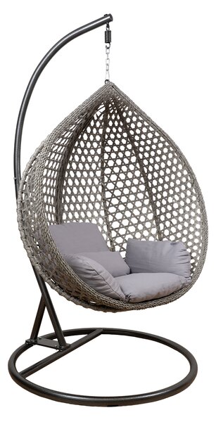 Skladacie závesné hojdacie kreslo Houseland Bliss XL sivé