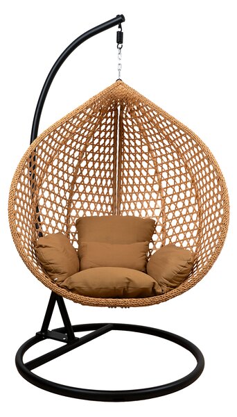 Skladacie závesné hojdacie kreslo Houseland Bliss XL béžové