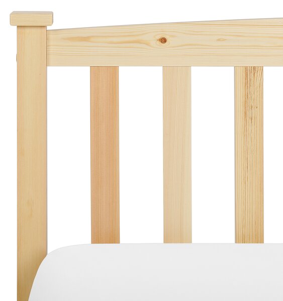 Posteľ svetlohnedá borovicové drevo 180 x 200 cm s roštom minimalistický škandinávsky štýl spálňa