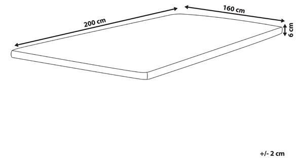 Vrchný matrac biela latex pena polyesterový poťah 160 x 200 cm topper podložka na posteľ spálňa