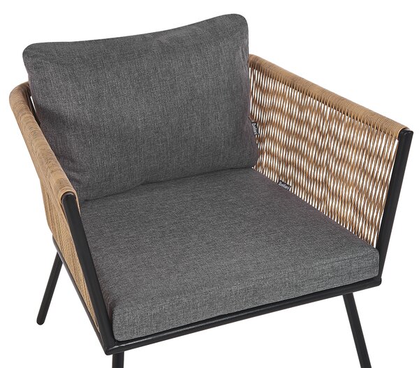 Sada poťahov na záhradné vankúše tmavosivá polyester odolnosť voči UV žiareniu minimalistický štýl záhrada exteriér