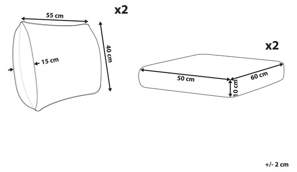 Sada poťahov na záhradné vankúše tmavosivá polyester odolnosť voči UV žiareniu minimalistický štýl záhrada exteriér