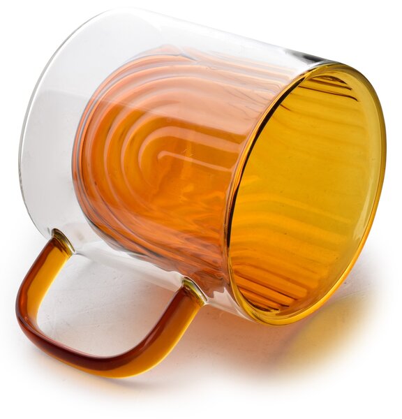 Allesken Sklenený hrnček PETER HONEY 320 ml číry/medový