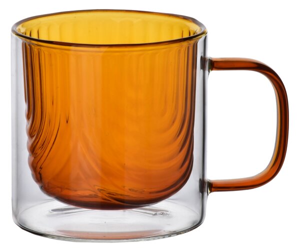Allesken Sklenený hrnček PETER HONEY 320 ml číry/medový