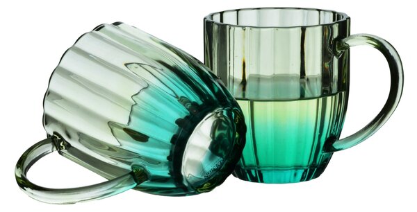Affekdesign Sklenený hrnček VINI 350 ml zelený/modrý