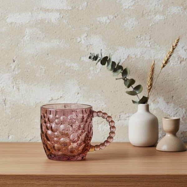 Affekdesign Sklenený hrnček VINI PEARL 350 ml fialový/hnedý