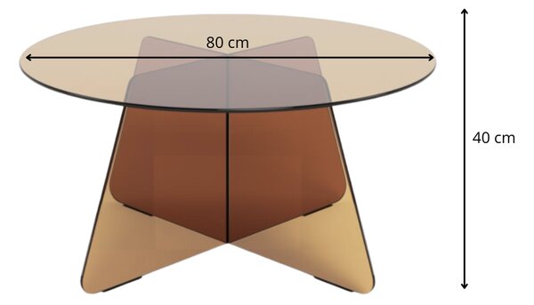 Actona Sklenený konferenčný stolík Samos 80 cm hnedý