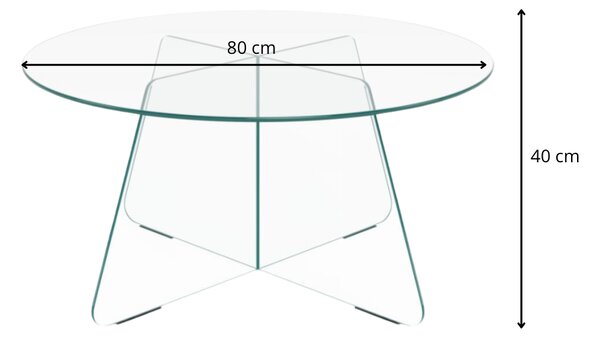 Actona Sklenený konferenčný stolík Samos 80 cm číry