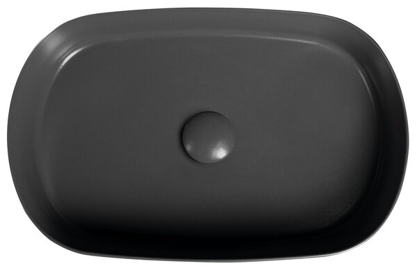 Isvea Isvea, INFINITY OVAL keramické umývadlo na dosku, 55x36cm, antracit, 10NF65055-2C