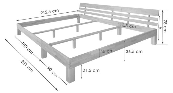 RODINNÁ POSTEĽ, 270/200 cm, P & B - Postele, Online Only
