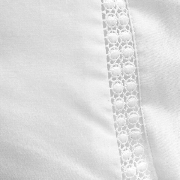Biele bavlnené obliečky na dvojlôžko 200x200 cm Oxford Lace Trim – Bianca