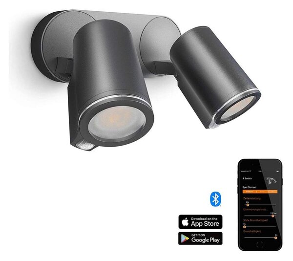 STEINEL 058654- LED Vonkajšie vietidlo so senzorom SPOT DUO 2xGU10/7,5W/230V IP44