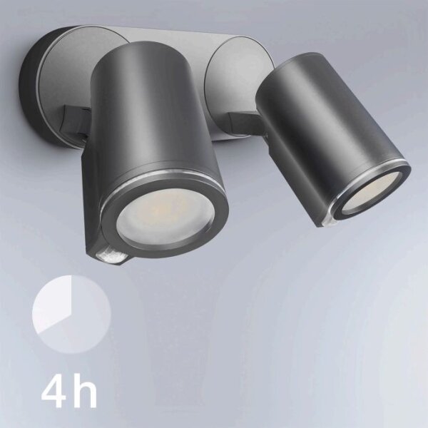 STEINEL 058654- LED Vonkajšie vietidlo so senzorom SPOT DUO 2xGU10/7,5W/230V IP44