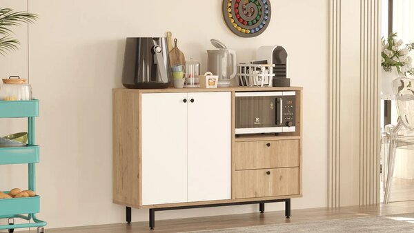 Skrinka na mikrovlnku Houseland Royce 02 dub Castello/biela