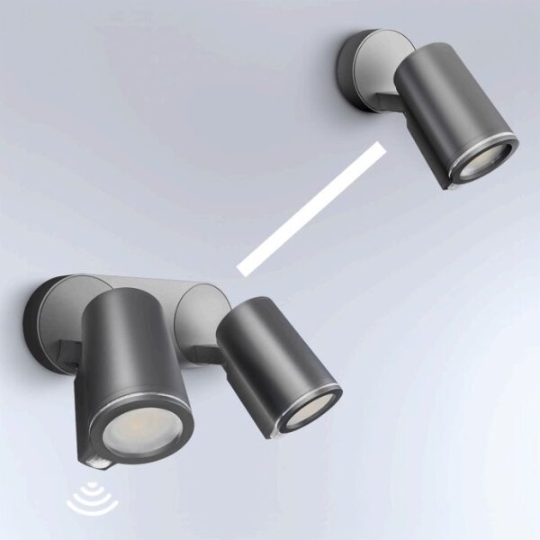 STEINEL 058654- LED Vonkajšie vietidlo so senzorom SPOT DUO 2xGU10/7,5W/230V IP44