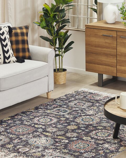 Koberec viacfarebný polyester a bavlna 150 x 230 cm orientálny so strapcami obývacia izba spálňa