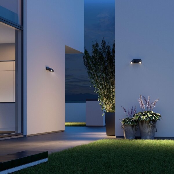 STEINEL 058654- LED Vonkajšie vietidlo so senzorom SPOT DUO 2xGU10/7,5W/230V IP44