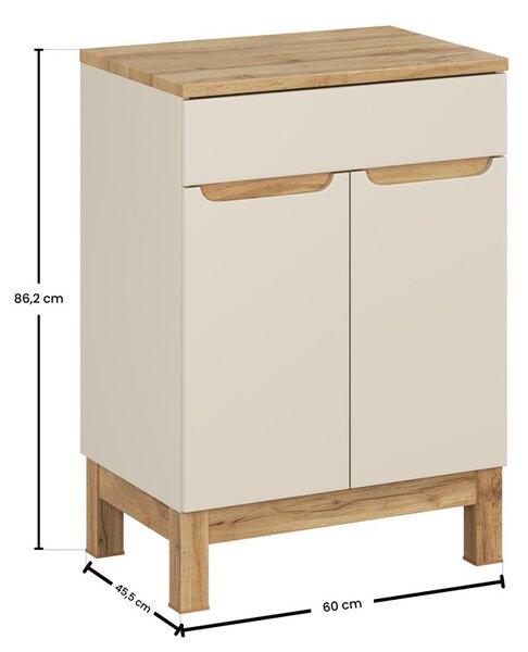 Comad Skrinka pod umývadlo Bali Casad s doskou 60 cm béžová/dub wotan