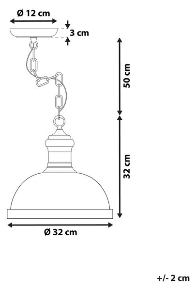 Závesné svietidlo krémovobiele kovové okrúhle tienidlo s kvetovaným ornamentom industriálny dizajn