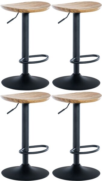 Barová stolička Skelde (SET 4 ks) ~ čierna podnož - Natura