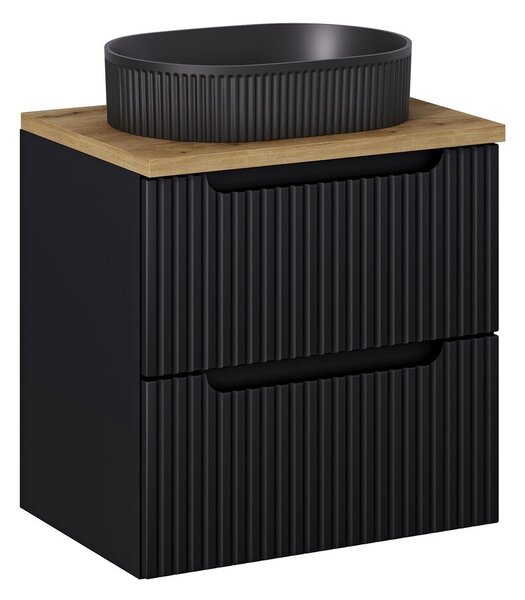 Comad Skrinka s umývadlom Nova Black Beyond I s umývadlom 60 cm čierna/dub evoke