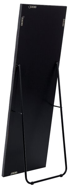 Stojace zrkadlo tmavosivý zamatový rám 50 x 150 cm ozdobné kryštáliky z akrylového skla glamour dizajn