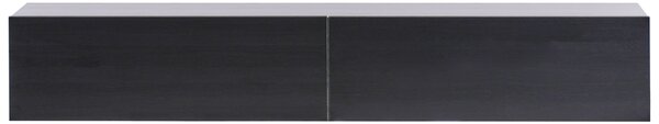 Závesná skrinka pod TV čierna 180 cm tv stolík na stenu minimalistický dizajn obývacia izba