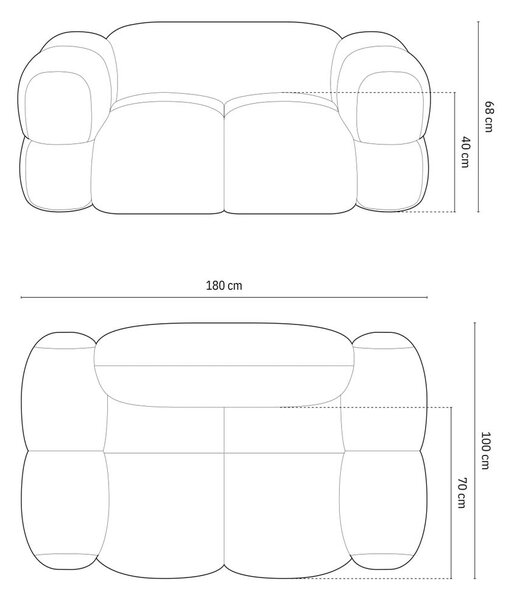 Tmavohnedá zamatová pohovka 180 cm Loretto – Cosmopolitan Design