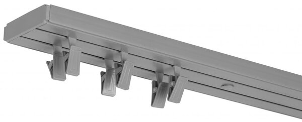 Dekodum PVC stropná lišta dvojitá šedá Dĺžka koľajnice (cm): 120, Typ prichytenia: Žabky