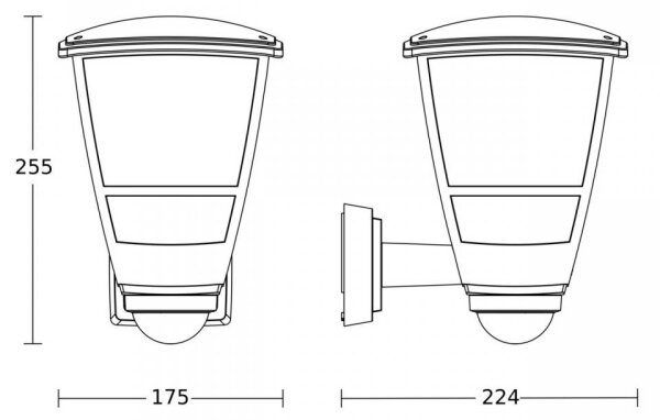 Steinel 084769 - Vonkajšie nástenné svietidlo so senzorom L10S 1xE27/15W/230V IP44